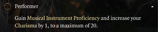 Baldur's Gate 3 Performer Feat
