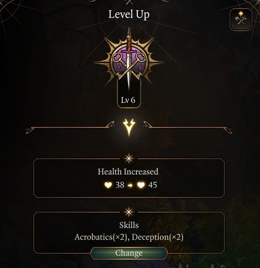 BG3 Level 6 Rogue