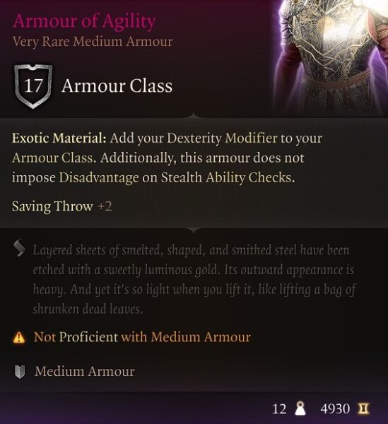 Baldur's Gate 3 - Armour of Agility