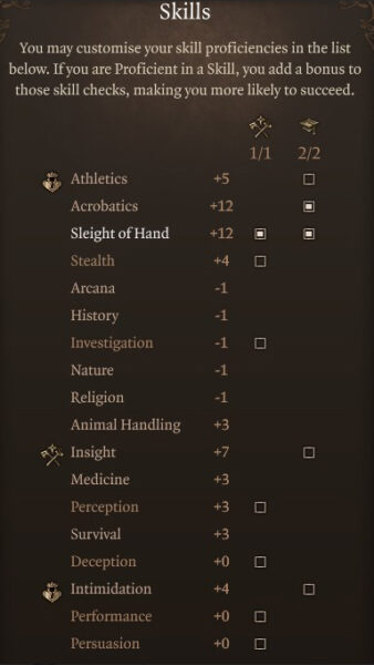 Baldur's Gate 3 Open Hand Monk Level 10 Additional Skills