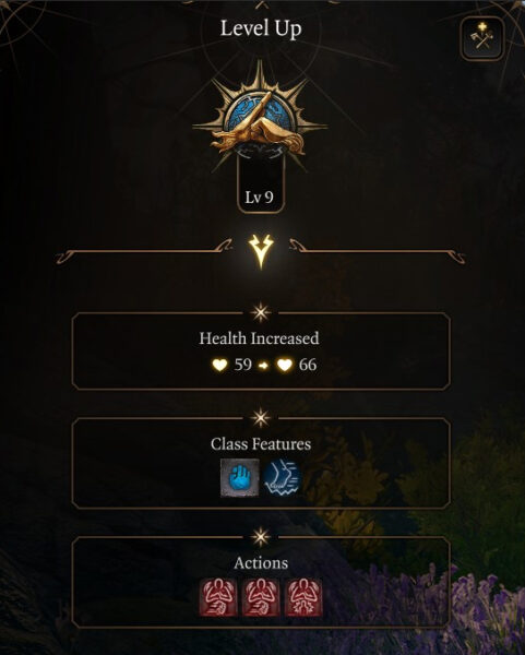 Baldur's Gate 3 Way of Open Hand Monk Level 9