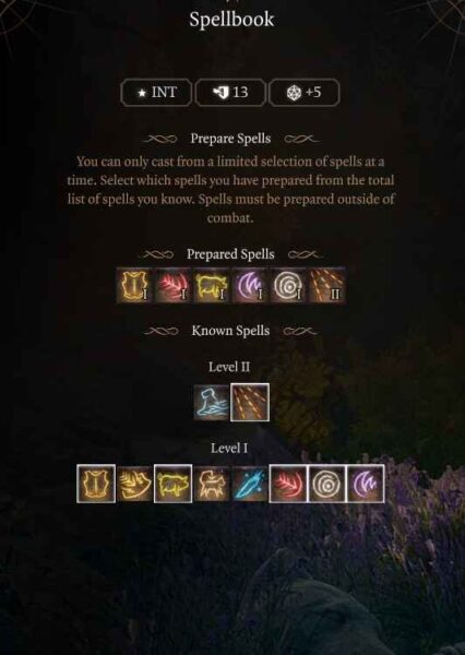 Best Baldur’s Gate 3 Enchantment Wizard Build Guide Level 3 Spellbook