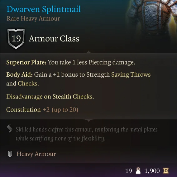 Baldur's Gate 3 Dwarven Splintmail BG3